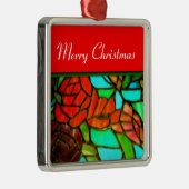 Rode Glas in lood kerstversiering Metalen Ornament (Rechts)