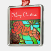 Rode Glas in lood kerstversiering Metalen Ornament (Links)