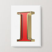 Rode glazen letter I Button (Voorkant)