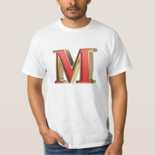 Rode glazen letter M T-shirt