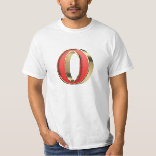 Rode glazen letter O T-shirt