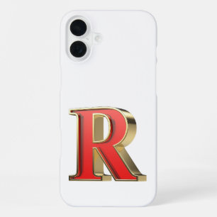 Rode glazen letter R iPhone 16 Plus Hoesje