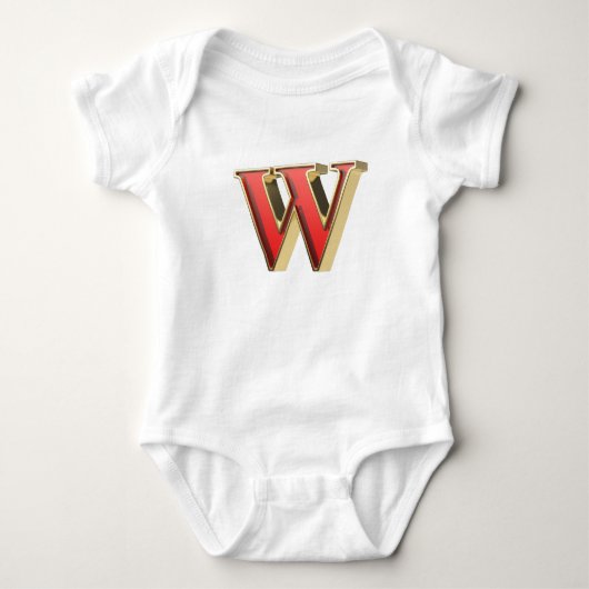 Rode glazen letter W Romper (Voorkant)