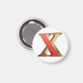 Rode glazen letter X Magneet (Voorkant / Achterkant)
