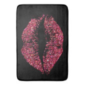 Rode glazen lippen #2 badmat (Voorkant Verticaal)