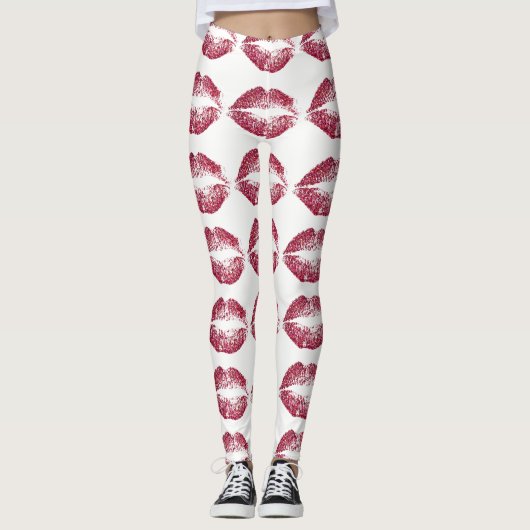 Rode glazen lippen #2 leggings (Voorkant)