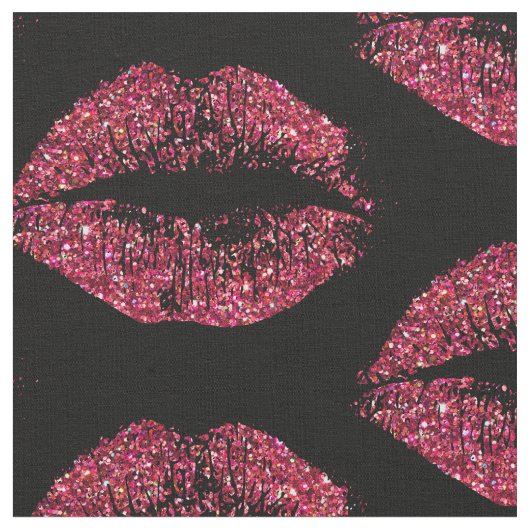 Rode glazen lippen #2 stof (Close Up)