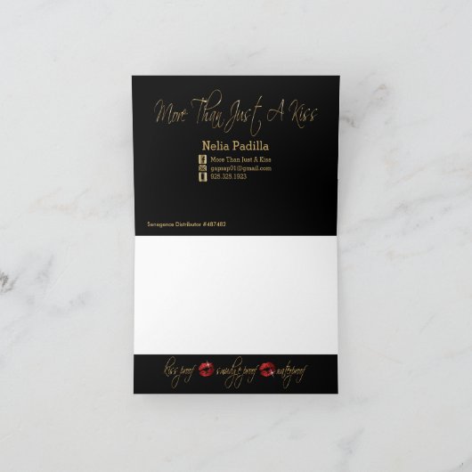 Rode glazen lippen bedankkaart (Binnen)