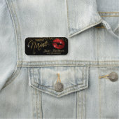 Rode glazen lippen naamplaatje (In situ)