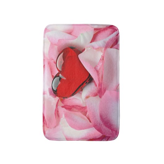 Rode glazen Roos Badmat (Voorkant Verticaal)