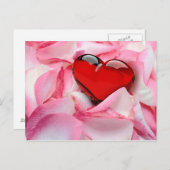 Rode glazen Roos Briefkaart (Voorkant / Achterkant)