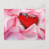 Rode glazen Roos Briefkaart (Voorkant)