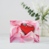 Rode glazen Roos Briefkaart (Staand voorkant)