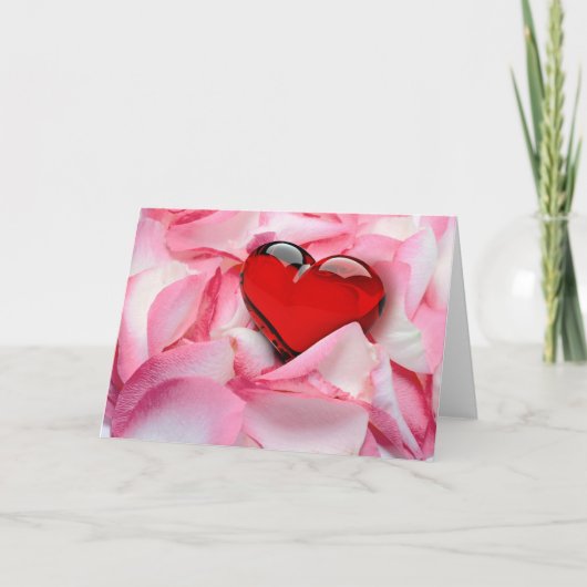 Rode glazen Roos Feestdagen Kaart (Voorkant)