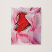 Rode glazen Roos Legpuzzel (Verticaal)