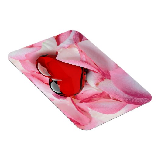 Rode glazen Roos Magneet (Rechterzijde)