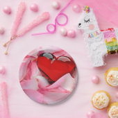 Rode glazen Roos Papieren Bordje (Feest)