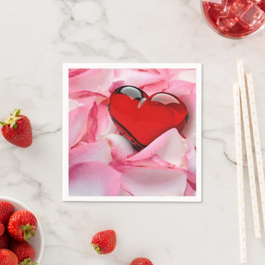 Rode glazen Roos Servetten (Insitu)