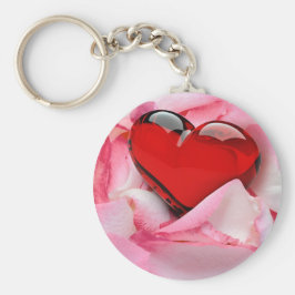 Rode glazen Roos Sleutelhanger