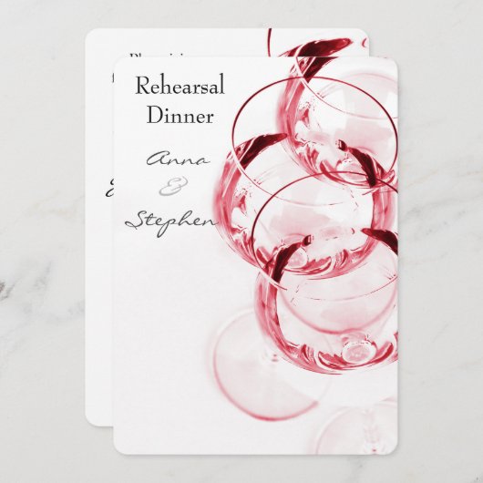 Rode glazen wijn kaart (Voorkant / Achterkant)