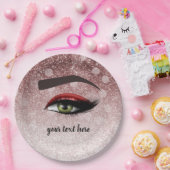 Rode glazen zweven ogen | make-up kunstenaar papieren bordje (Feest)