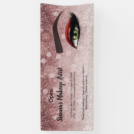 Rode glazen zweven ogen | make-up kunstenaar spandoek (Verticaal)