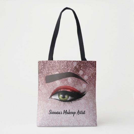Rode glazen zweven ogen | make-up kunstenaar tote bag (Voorkant)