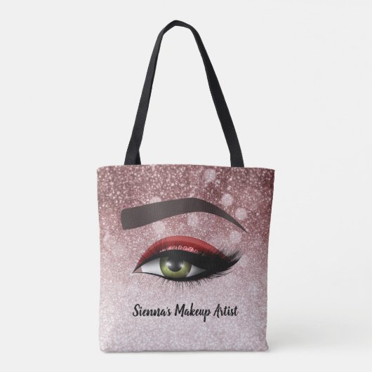 Rode glazen zweven ogen | make-up kunstenaar tote bag (Achterkant)