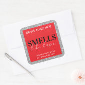 Rode glinsterende aangepaste Valentijnskaarslabel Vierkante Sticker (Envelop)
