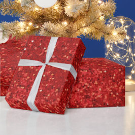 Rode glinsterende glitterpatroon cadeaupapier