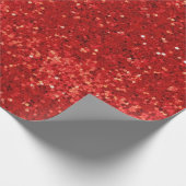 Rode glinsterende glitterpatroon cadeaupapier (Hoek)