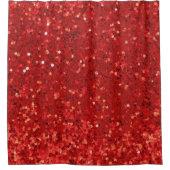 Rode glinsterende glitterpatroon douchegordijn (Voorkant)
