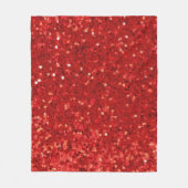 Rode glinsterende glitterpatroon fleece deken (Voorkant)
