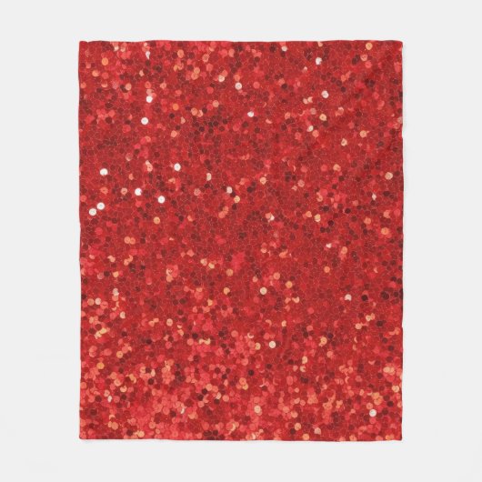 Rode glinsterende glitterpatroon fleece deken (Voorkant)