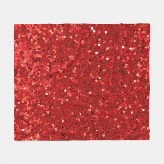 Rode glinsterende glitterpatroon fleece deken (Voorkant (Horizontaal))
