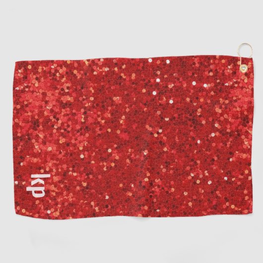 Rode glinsterende glitterpatroon golfhanddoek (Horizontaal)