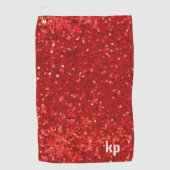 Rode glinsterende glitterpatroon golfhanddoek (Voorkant)