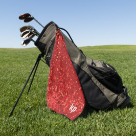 Rode glinsterende glitterpatroon golfhanddoek