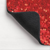 Rode glinsterende glitterpatroon muismat (Hoek)