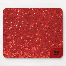 Rode glinsterende glitterpatroon muismat
