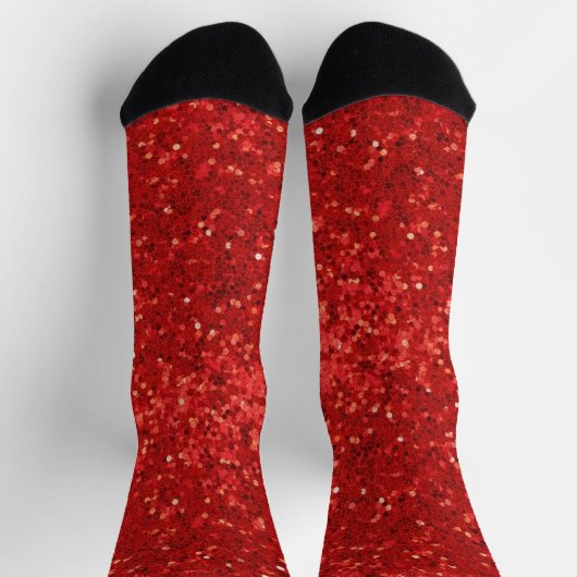 Rode glinsterende glitterpatroon sokken (Top)