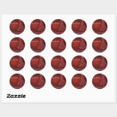 Rode glinsterende kerstboomsticker ronde sticker (Vel)