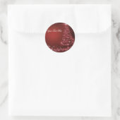 Rode glinsterende kerstboomsticker ronde sticker (Tas)