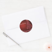 Rode glinsterende kerstboomsticker ronde sticker (Envelop)