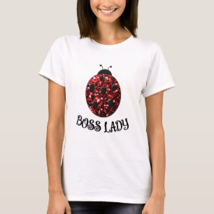 Rode glinsterende lieveheersbeestje BOSS LADY Maat T-shirt