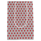 Rode gliters sterren middelgrote cadeautas (Achterkant)