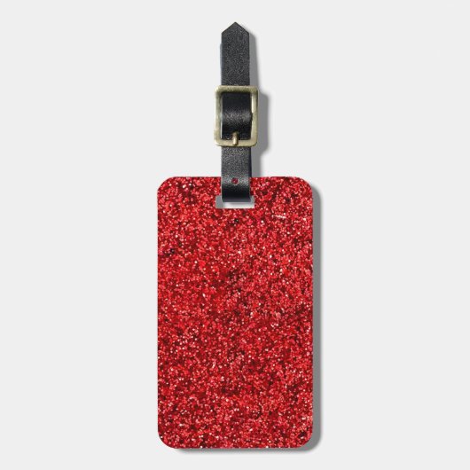 Rode glitter bagagelabel (Voorkant verticaal)