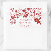 Rode Glitter Bes Frame Kerstmis Rechthoekige Sticker (Tas)