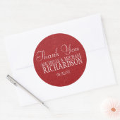 Rode Glitter bruiloft gunst Ronde Sticker (Envelop)