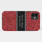 Rode glitter bruiloft gunsten Case-Mate iPhone case (Achterkant (horizontaal))